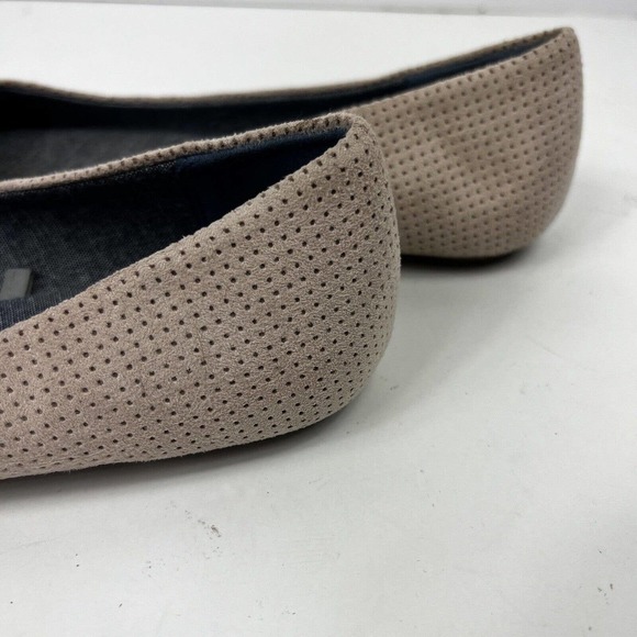 Dr Scholls Taupe Memory Foam Cool Fit Flat Shoes Sz 7M Perforated Suede - Picture 5 of 9